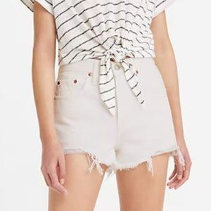 Levi’s 501s cutoff white denim shorts, authentic levis jeans